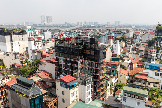 looking at the Old Quarter in Hanoi, Vietnam