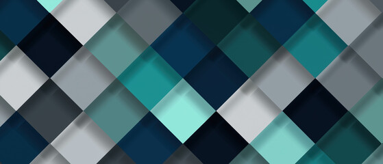 Abstract Geometric Diamond Tile Pattern in Navy, Teal & Gray with Subtle Bevel &mdash; Corporate Style Background