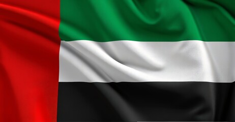 Obraz premium Wavy flag of united arab emirates, a country in western asia on arabian
