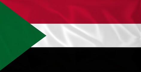 Flag of sudan waving in the wind, a symbol of national unity and pride