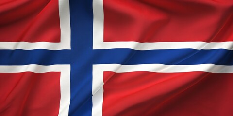 Fototapeta premium Waving flag of norway, a symbol of national pride and cultural heritage