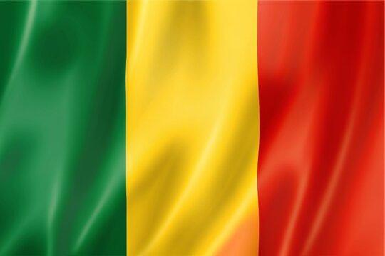 Waving flag of mali with detailed texture and patriotic symbolism