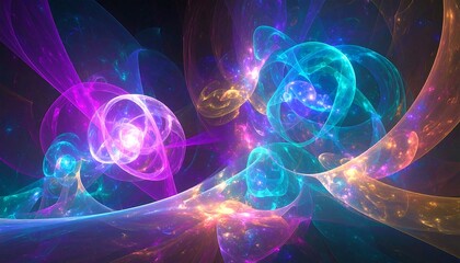 Fototapeta premium Abstract fractal swirling lights