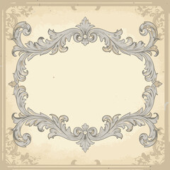 Ornate vintage decorative border with elegant baroque flourishes and a subtle parchment texture, perfect for invitations or formal documents