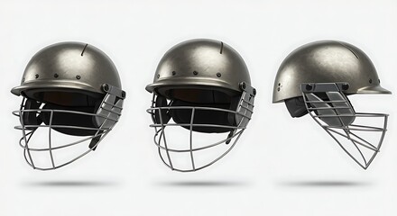 Protective Cricket Helmet in Various Angles
