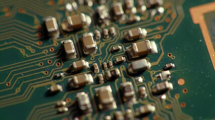 Circuit Board Closeup Technology. - Powered by Adobe
