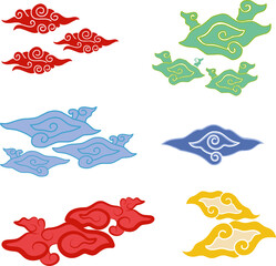 Indonesian Batik Mega Mendung Clouds Set