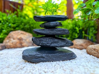 Serene Stacked Stones Zen Garden Plant Small