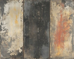 Abstract Grunge Texture Background Metal Panels, Distressed Wall, Rusted Surface