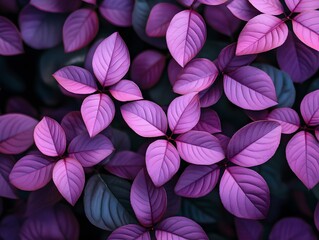 Vibrant Purple Leaves Closeup Botanical Background