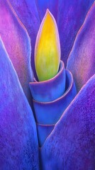 Vibrant Purple Plant Bud Closeup Macro Photography