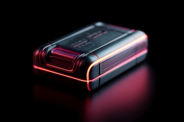 Power Packed Lithium Ion Battery Crimson Outline Advanced Energy Technology Modern Power Solution
