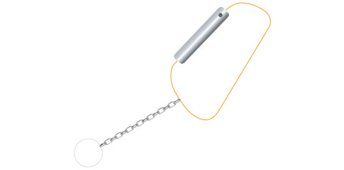 Metallic Clasp With Chain Vector Illustration.
