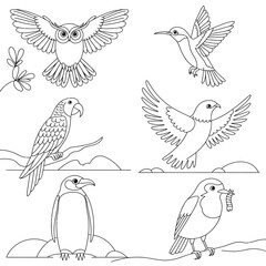 Bird Line Icon Vector