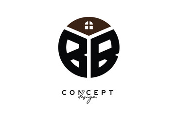 BB Creative Real Estate Monogram Logo Concept Design in Circle Shape