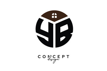 YB Creative Real Estate Monogram Logo Concept Design in Circle Shape