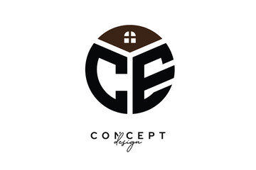 CE Creative Real Estate Monogram Logo Concept Design in Circle Shape
