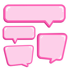 Cute Pink Speech Bubble, Kawaii Chat Message Balloon