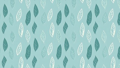 Light teal and white leaf pattern