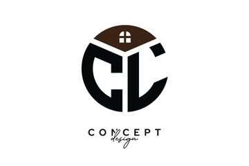 Obraz premium CL Creative Real Estate Monogram Logo Concept Design in Circle Shape