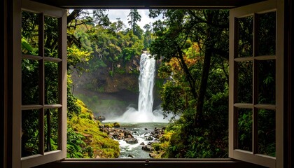 Waterfall view from a window (31)