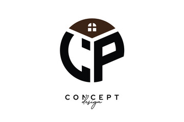 LP Creative Real Estate Monogram Logo Concept Design in Circle Shape