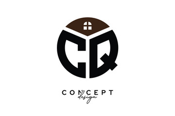 Obraz premium CQ Creative Real Estate Monogram Logo Concept Design in Circle Shape