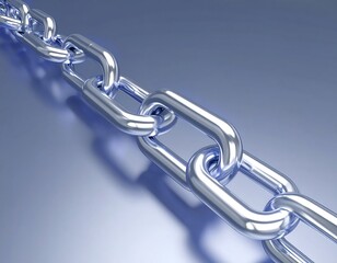 Obraz premium Metal chain, close-up, silver