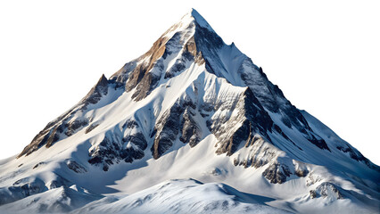 Snowy mountain peak isolated on transparent background