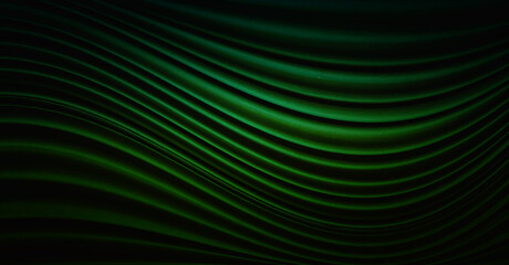 green illustration, with beautiful curved lines