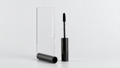 Obraz premium Black Mascara Tube Mockup on White Background