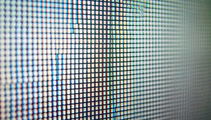 Close-Up of CRT Screen Showing Pixel Grid and RGB Bleed