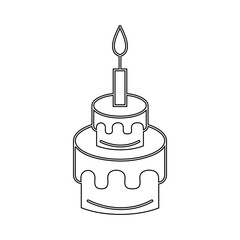 Chocolate cake with candle vector illustration