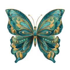 Wundersch&ouml;ne bunt schimmernde Schmetterlinge isoliert auf transparentem Hintergrund