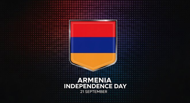 Armenia Independence Day Graphic with Shimmering Flag Design - Powered by Adobe