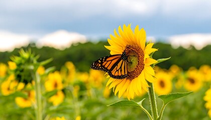 Monarch butterfly on sunflower (2)