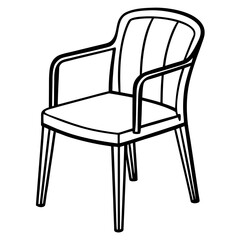 Sleek minimalist chair illustration perfect for modern interior design projects, clean lines creating a stylish atmosphere, vector-based for easy scaling and customization, versatile seat