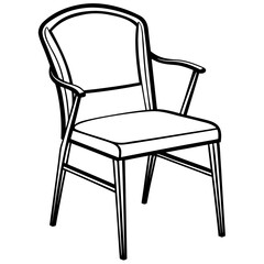 Elegant armchair with armrests for modern interior design projects, offering comfort and style with clean lines, perfect for home decor and furniture catalogs, vector art