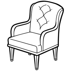 Elegant armchair with tufted back, perfect for creating a cozy and stylish interior design, this classic seat brings sophistication and comfort to any living space