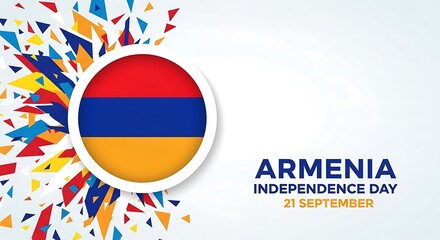 Armenia Independence Day: Vibrant Abstract Celebration with Flag