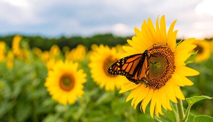 Monarch butterfly on sunflower (4)