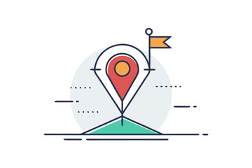 Destination flag small triangular marker goal travel icon  