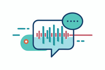 Natural language processing geometric speech ai icon