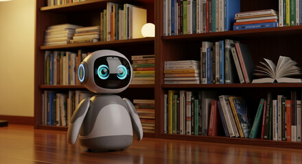 A Friendly Robot in a Cozy Library Setting:  Digital Companion Among Bookshelves