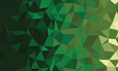 Geometric arrangement of green and light yellow polygonal shapes forms an abstract, low polygon background