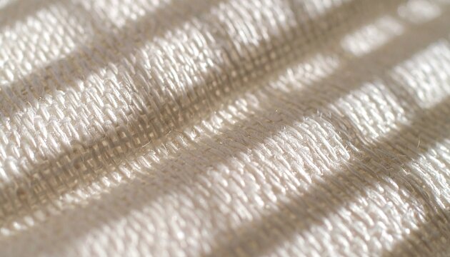 Close-up of White Linen Fabric with Shadowy Grid Pattern