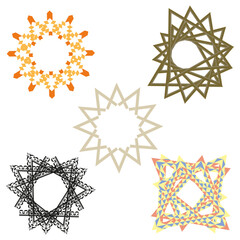 Abstract decorative ornament. Geometric star circle. Symmetrical modern design. Artistic vector pattern. Ideal for digital design.