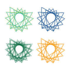 Abstract star frame. Decorative geometric ornament. Symmetrical modern pattern. Artistic circle design. Suitable for editorial and commercial use.