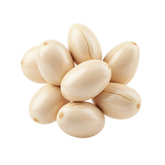 Fresh blanched almonds piled attractively for healthy snacking and culinary delights