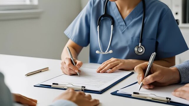 Medical Consultation Scene with Doctor and Patient Interaction